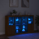 Dressoirs Met Led-Verlichting Bewerkt Hout Bruineikenkleur
