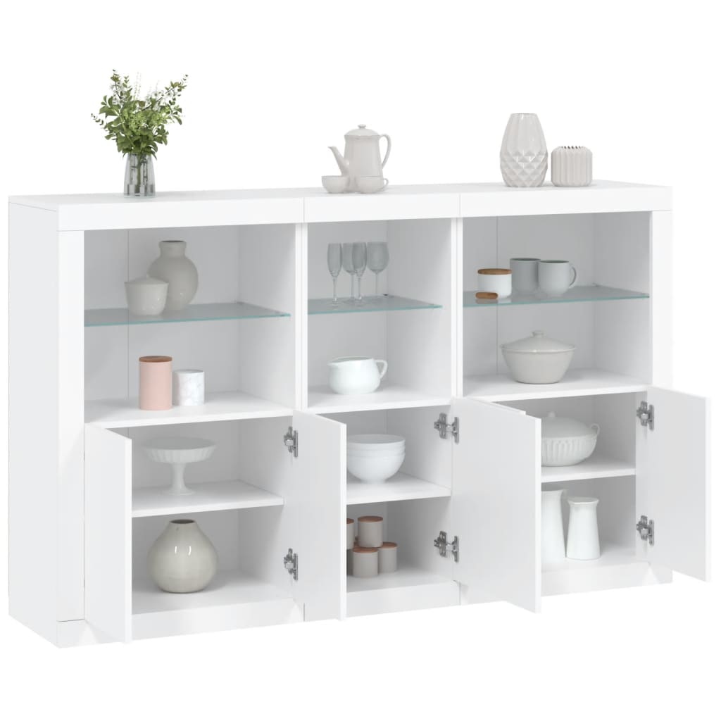 Dressoir Met Led-Verlichting 162X37X100 Cm Kleurig