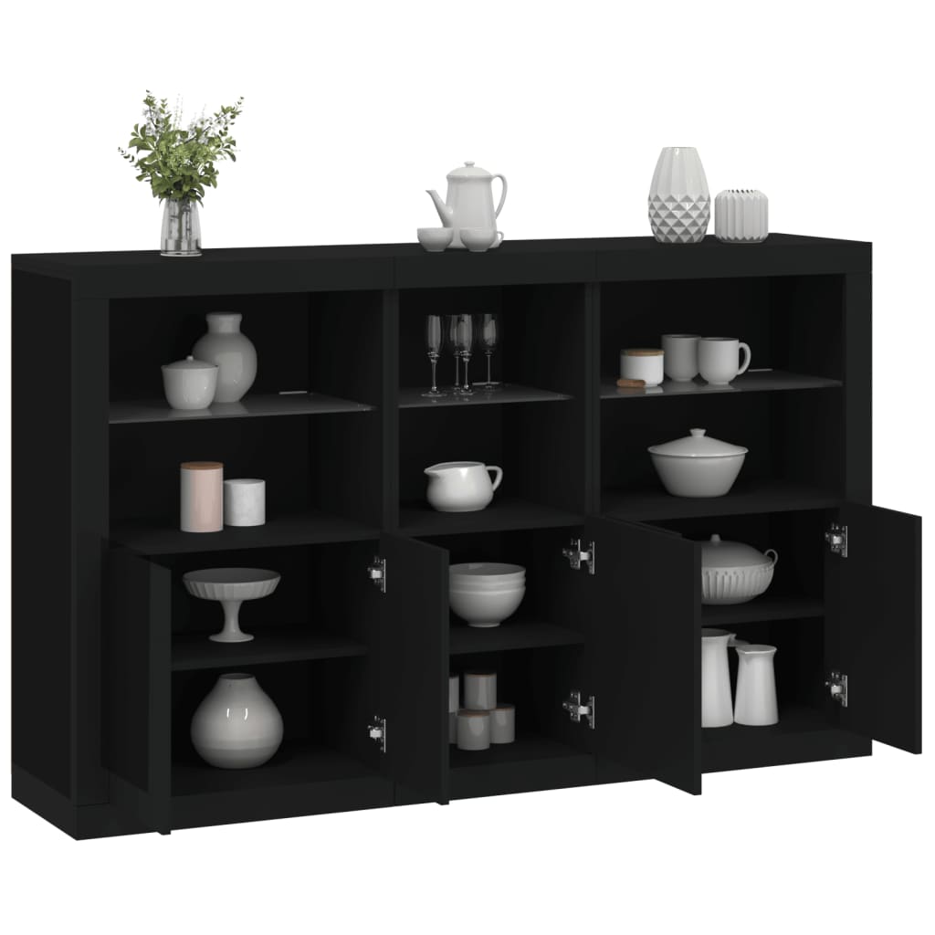 Dressoir Met Led-Verlichting 162X37X100 Cm Kleurig