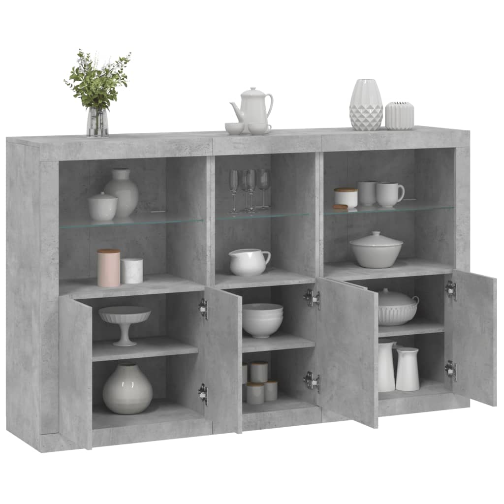 Dressoir Met Led-Verlichting 162X37X100 Cm Kleurig