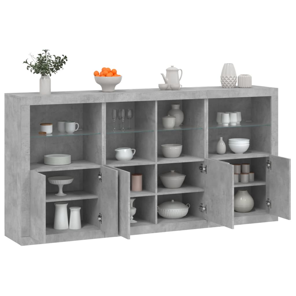 Dressoir Met Led-Verlichting 202X37X100 Cm Kleurig
