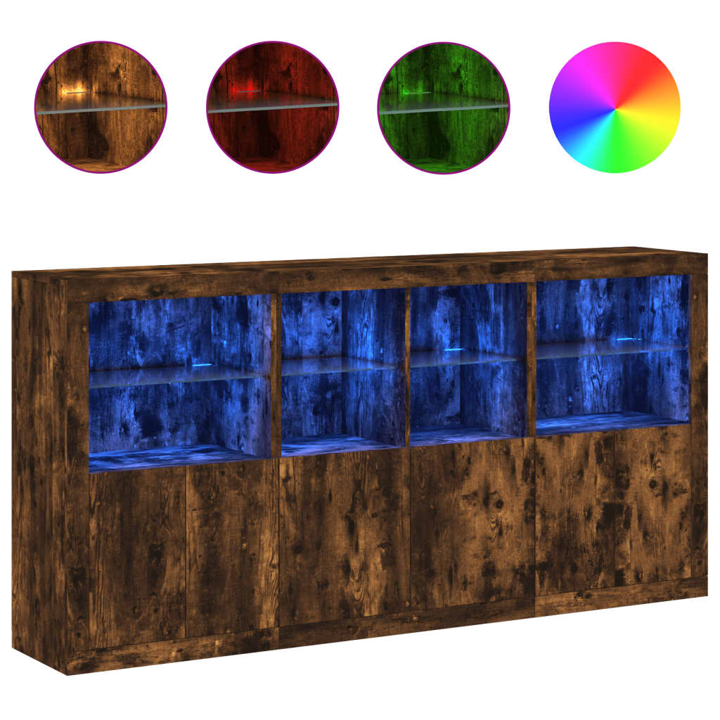 Dressoir Met Led-Verlichting 202X37X100 Cm Kleurig