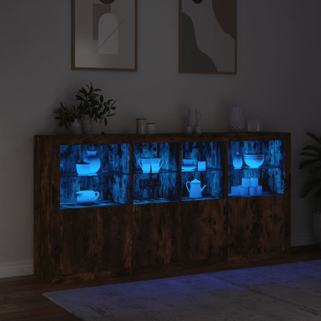 Dressoir Met Led-Verlichting 202X37X100 Cm Kleurig