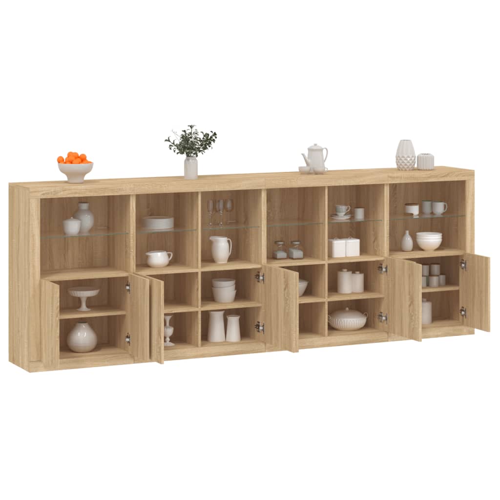 Dressoir Met Led-Verlichting 283X37X100 Cm Kleurig