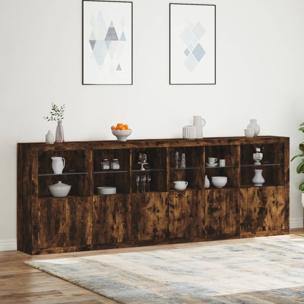 Dressoir Met Led-Verlichting 283X37X100 Cm Kleurig