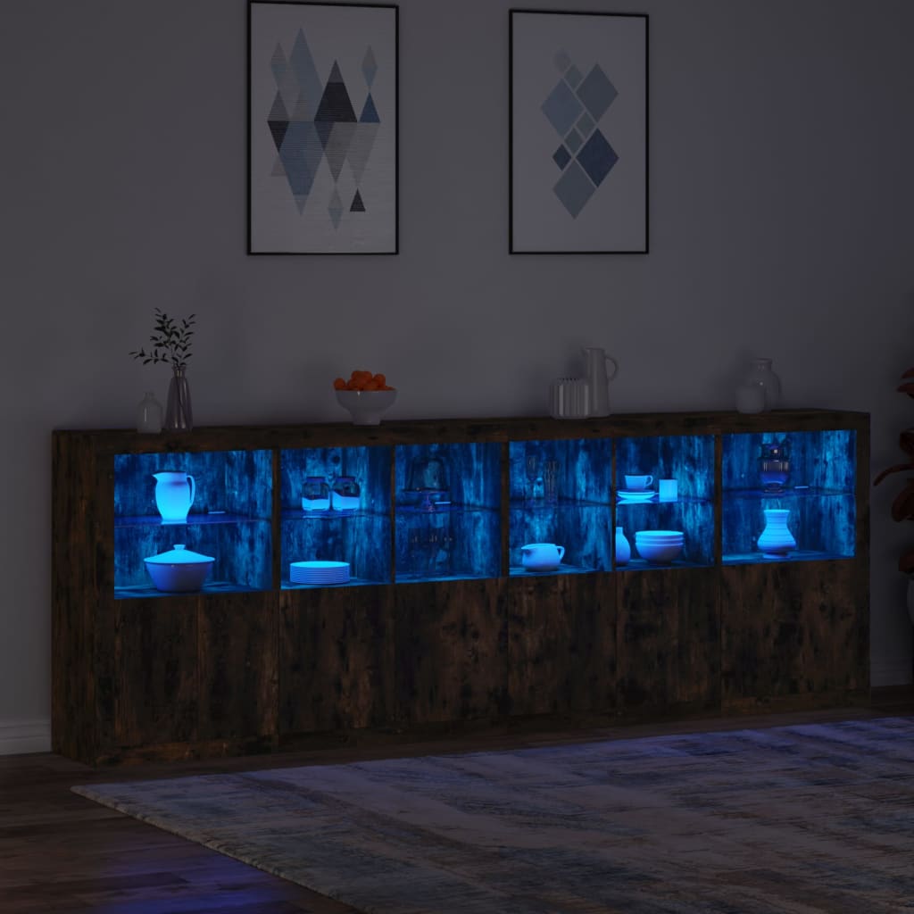 Dressoir Met Led-Verlichting 283X37X100 Cm Kleurig