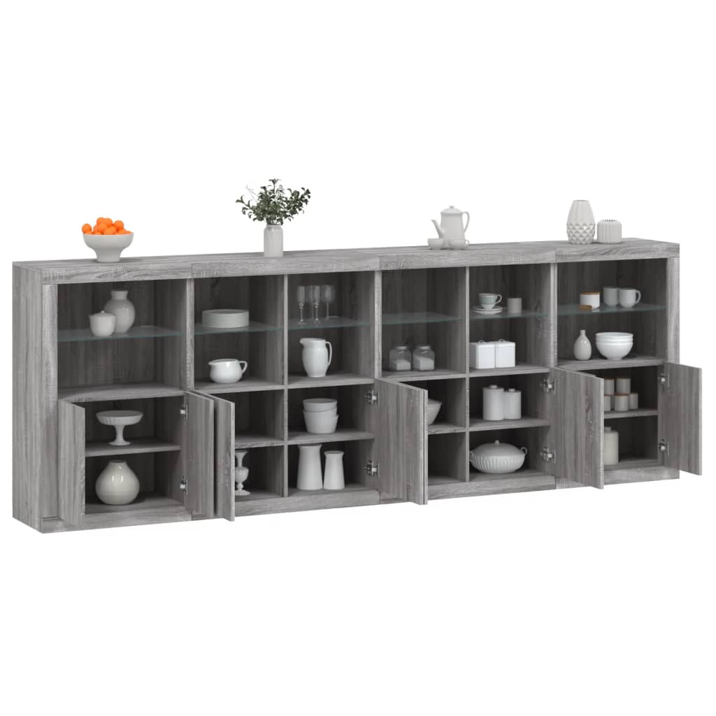 Dressoir Met Led-Verlichting 283X37X100 Cm Kleurig