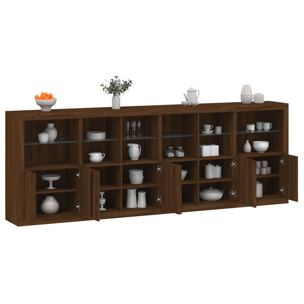 Dressoir Met Led-Verlichting 283X37X100 Cm Kleurig