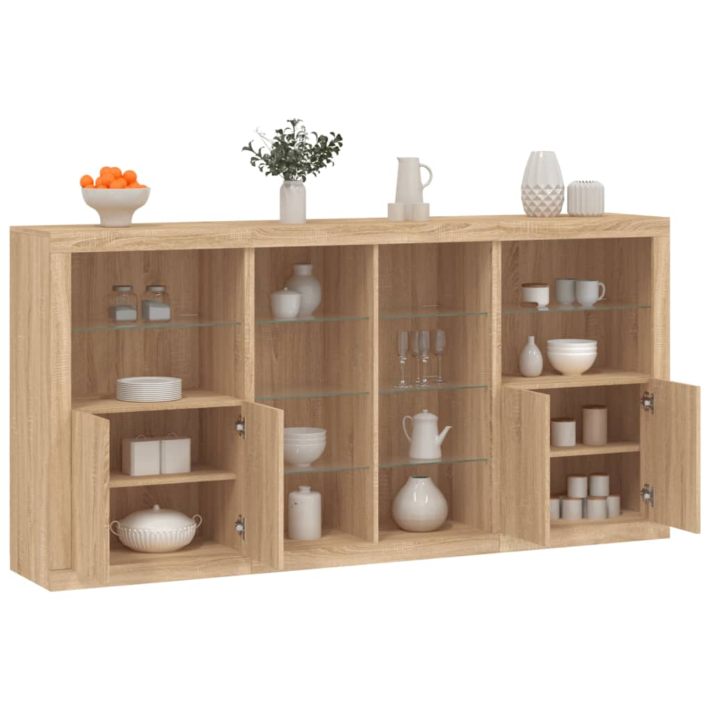 Dressoir Met Led-Verlichting 202X37X100 Cm
