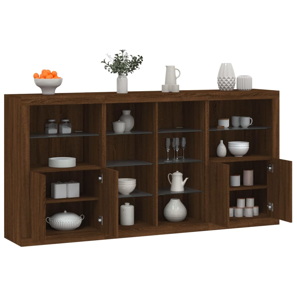 Dressoir Met Led-Verlichting 202X37X100 Cm