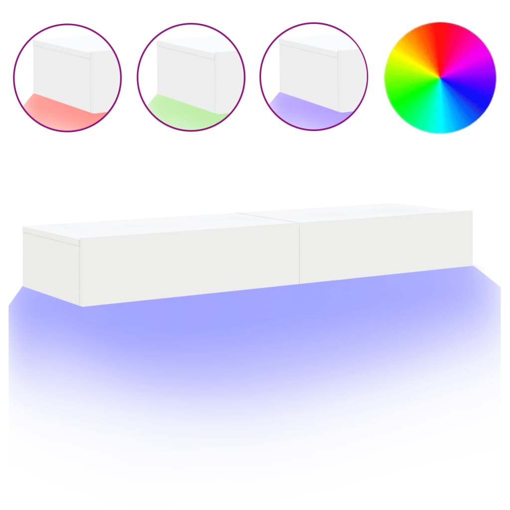 Tv-Meubelen Met Led-Verlichting 60X35X15,5 Cm Wit