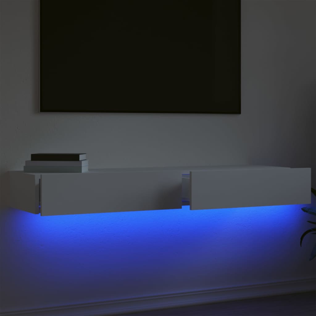 Tv-Meubelen Met Led-Verlichting 60X35X15,5 Cm Wit