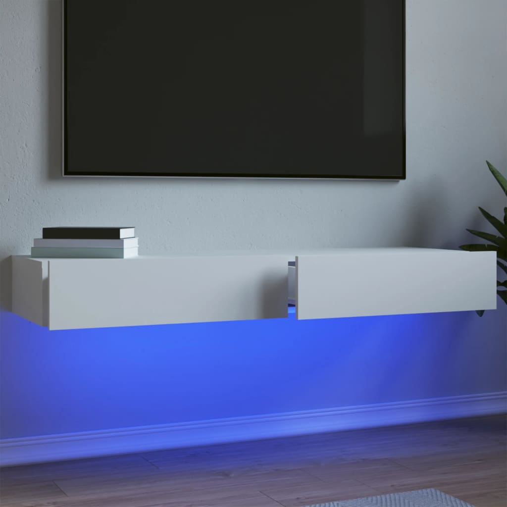 Tv-Meubelen Met Led-Verlichting 60X35X15,5 Cm Wit