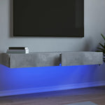 Tv-Meubel Met Led-Verlichting 90X35X15,5 Cm Betongrijs