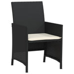 3-Delige Bistroset Met Kussens Poly Rattan Zwart