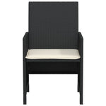 3-Delige Bistroset Met Kussens Poly Rattan Zwart