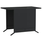 3-Delige Bistroset Met Kussens Poly Rattan Zwart