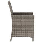 3-Delige Bistroset Met Kussens Poly Rattan Grijs