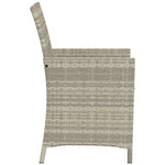 3-Delige Bistroset Met Kussens Poly Rattan Lichtgrijs