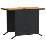 3-Delige Bistroset Met Kussens Poly Rattan Zwart