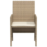 3-Delige Bistroset Met Kussens Poly Rattan Beige