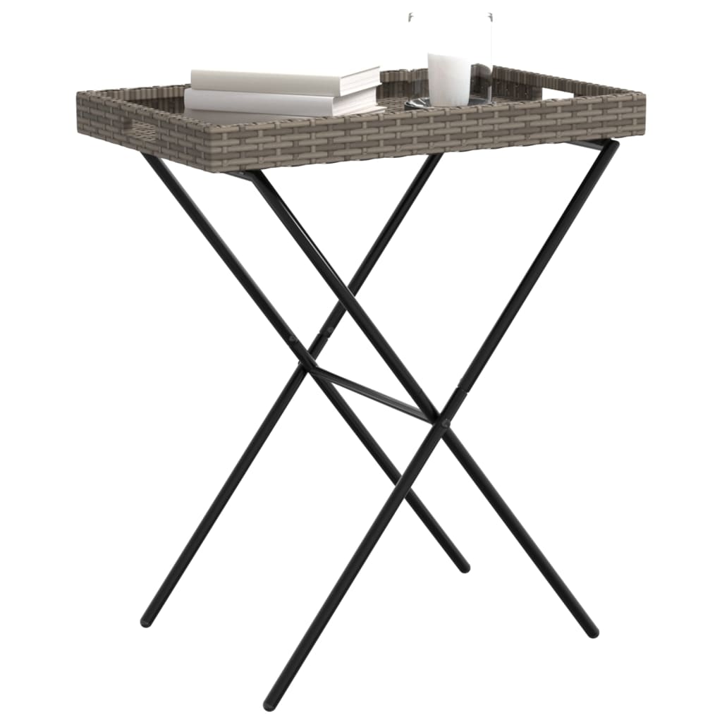 Dienbladtafel Inklapbaar 65X40X75 Cm Poly Rattan