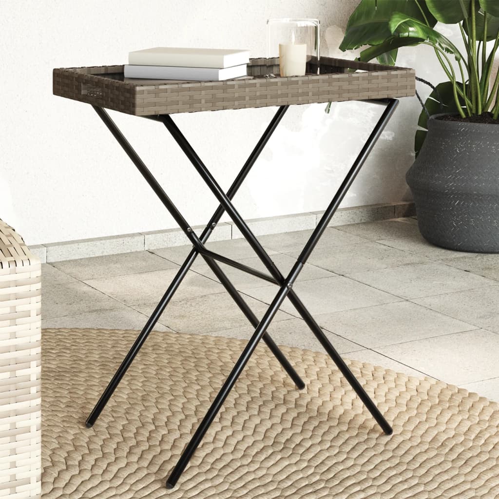 Dienbladtafel Inklapbaar 65X40X75 Cm Poly Rattan