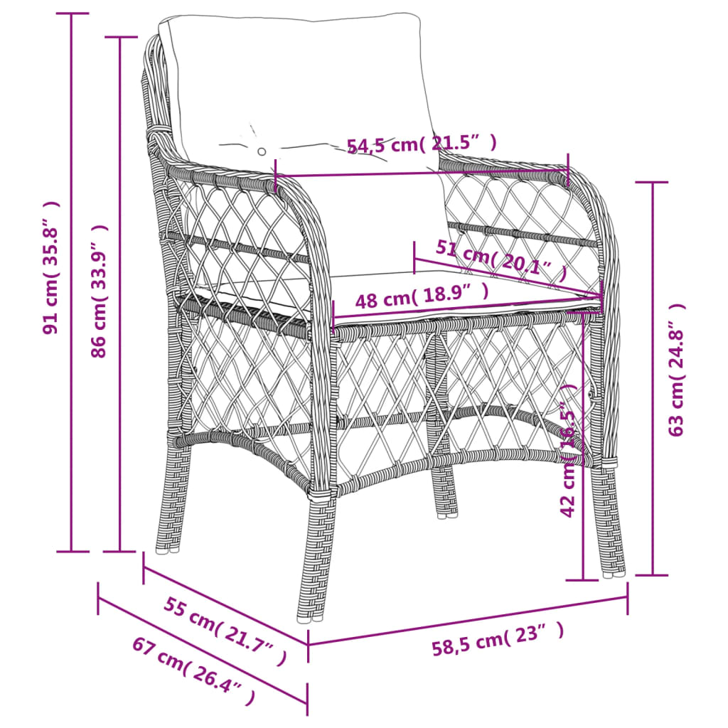 Tuinstoelen Met Kussens Poly Rattan