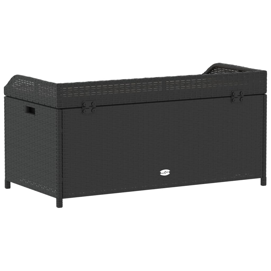 Opbergbankje 100X50X52 Cm Poly Rattan En Acaciahout Zwart