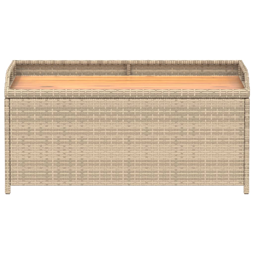 Opbergbankje 100X50X52 Cm Poly Rattan Acaciahout Gemengd Beige