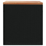 Tuinbox 110X50X54 Cm Poly Rattan En Acaciahout Zwart