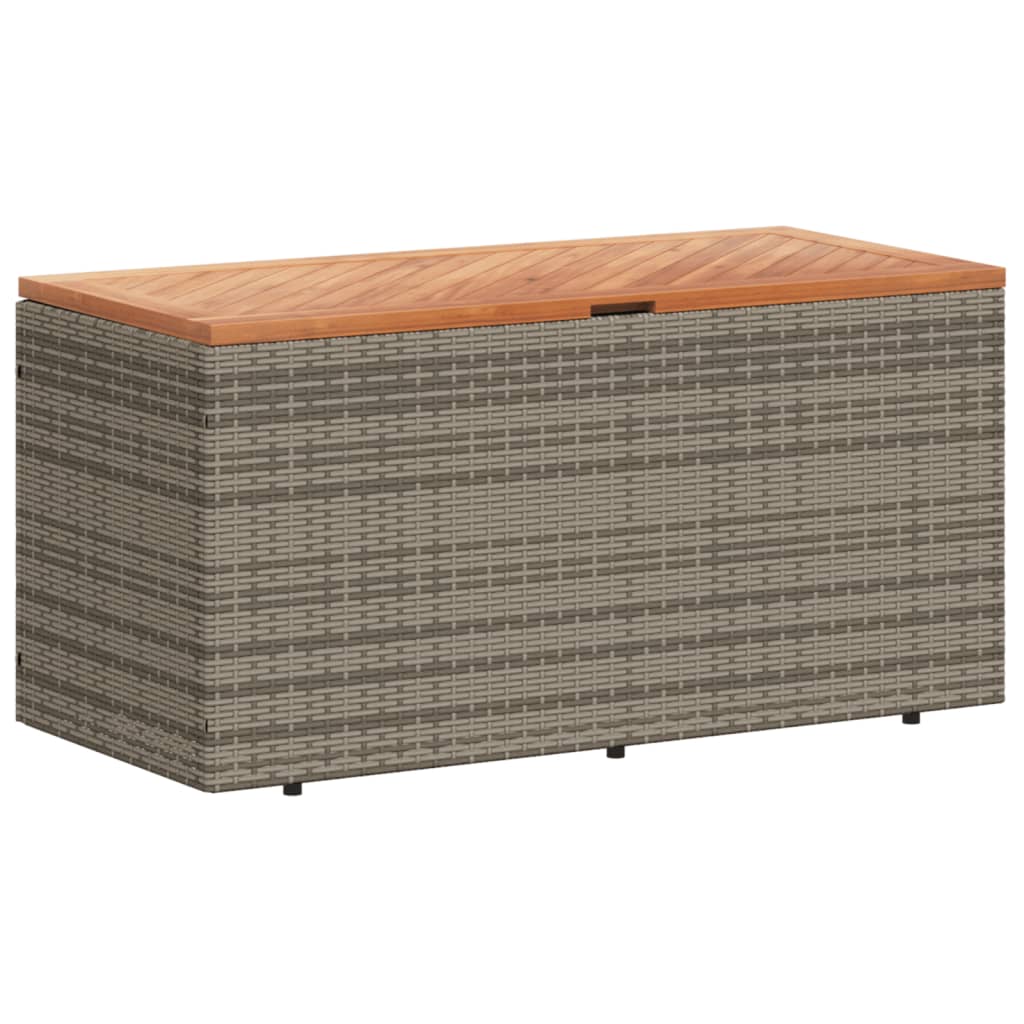 Tuinbox 110X50X54 Cm Poly Rattan En Acaciahout Grijs