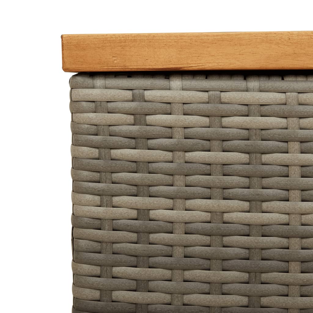 Tuinbox 110X50X54 Cm Poly Rattan En Acaciahout Grijs