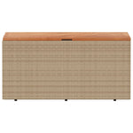 Tuinbox 110X50X54 Cm Poly Rattan En Acaciahout Beige