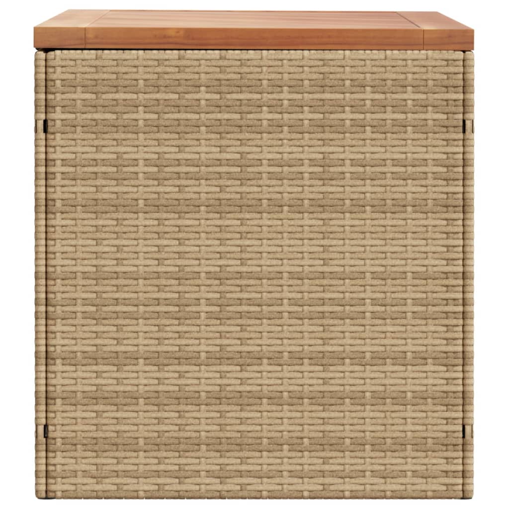 Tuinbox 110X50X54 Cm Poly Rattan En Acaciahout Beige