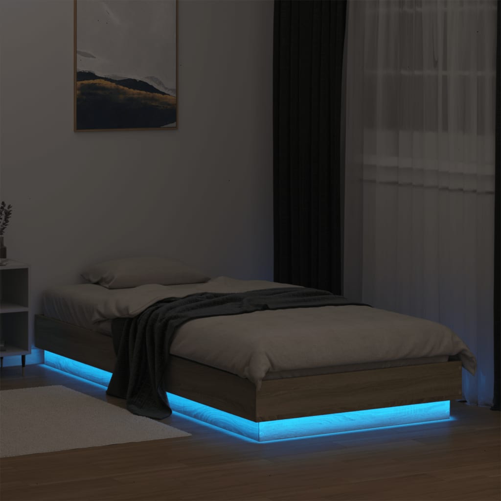 Bedframe Met Led-Verlichting Kleurig