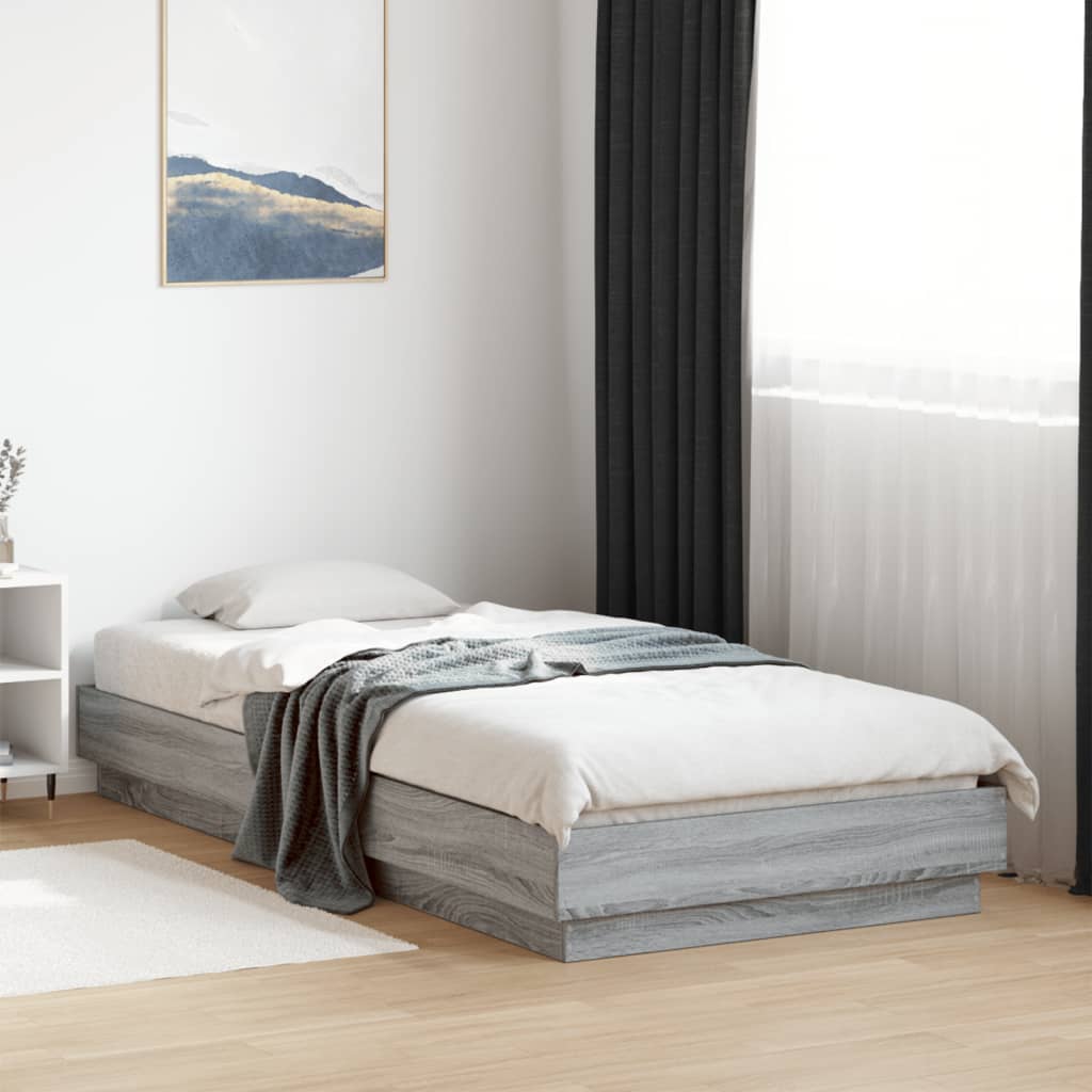 Bedframe Bewerkt Hout Eikenkleurig