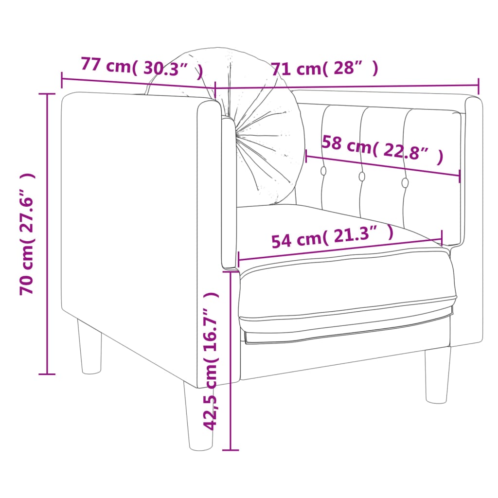 3-Delige Loungeset Met Kussens Fluweel