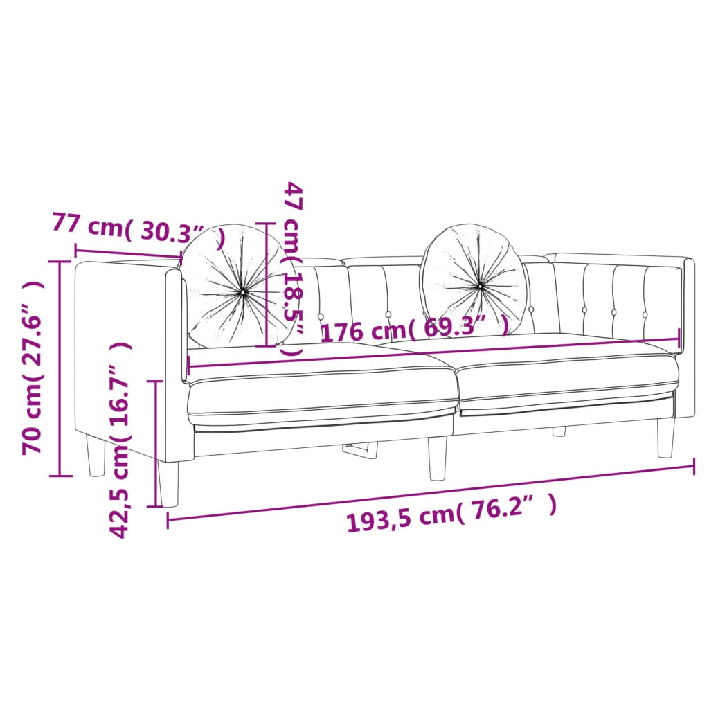 2-Delige Loungeset Met Kussens Fluweel