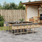 -Delige Tuinset Met Kussens Poly Rattan Gemengd Beige