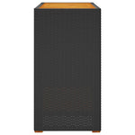 Tuinbijzettafel Met Houten Blad 100X40X75 Cm Poly Rattan Zwart