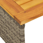 Tuinbank Met Tafel En Kussens L-Vormig Poly Rattan Grijs