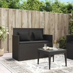 Tuinbank Met Kussens Poly Rattan Zwart