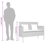 Tuinbank Met Kussens Poly Rattan Bruin