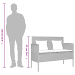 Tuinbank Met Kussens Poly Rattan Lichtgrijs