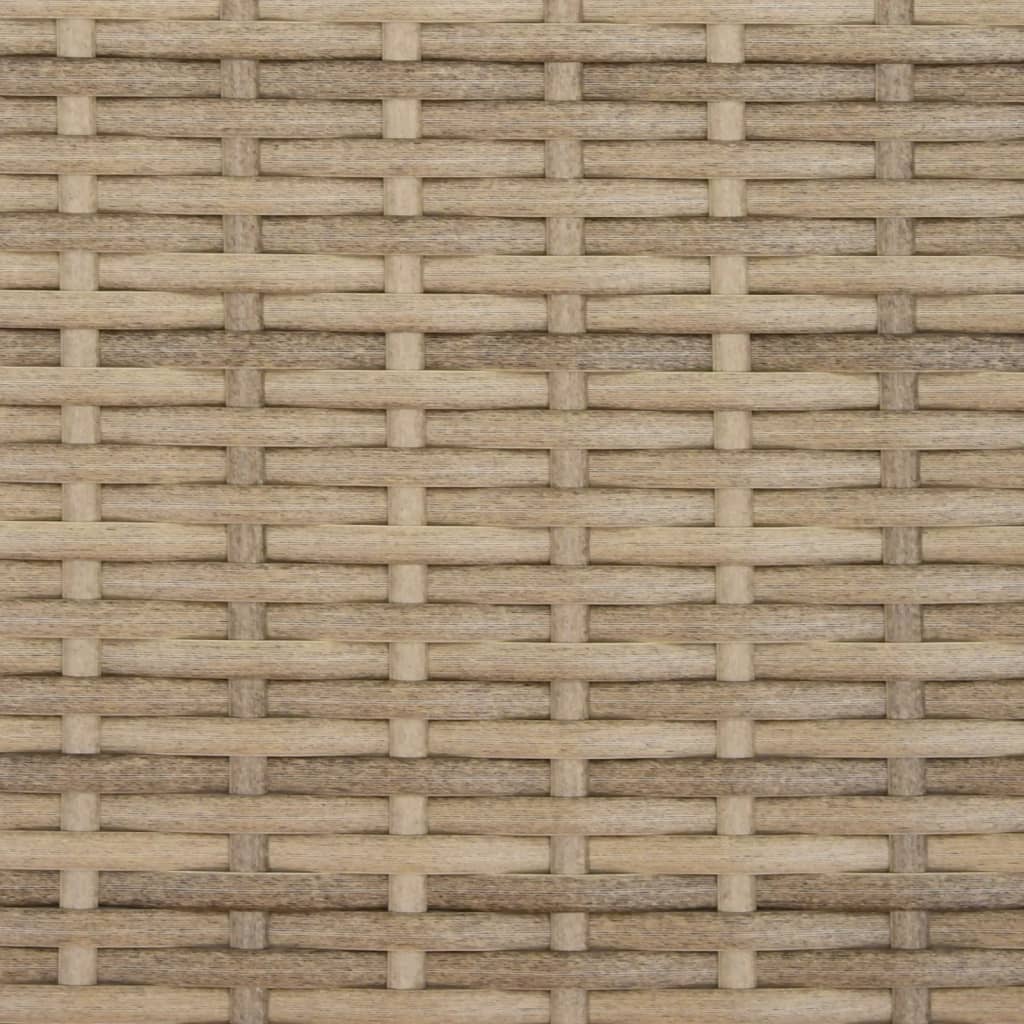 Ligbed 2-Persoons Met Luifel En Kussens Poly Rattan Beige