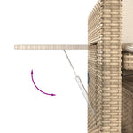 Tuinbankje Verstelbaar Met Kussens Poly Rattan Beige