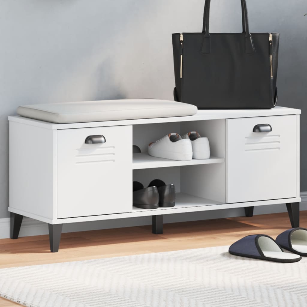 Schoenenbank Viken 106X35X45 Cm Massief Grenenhout Wit