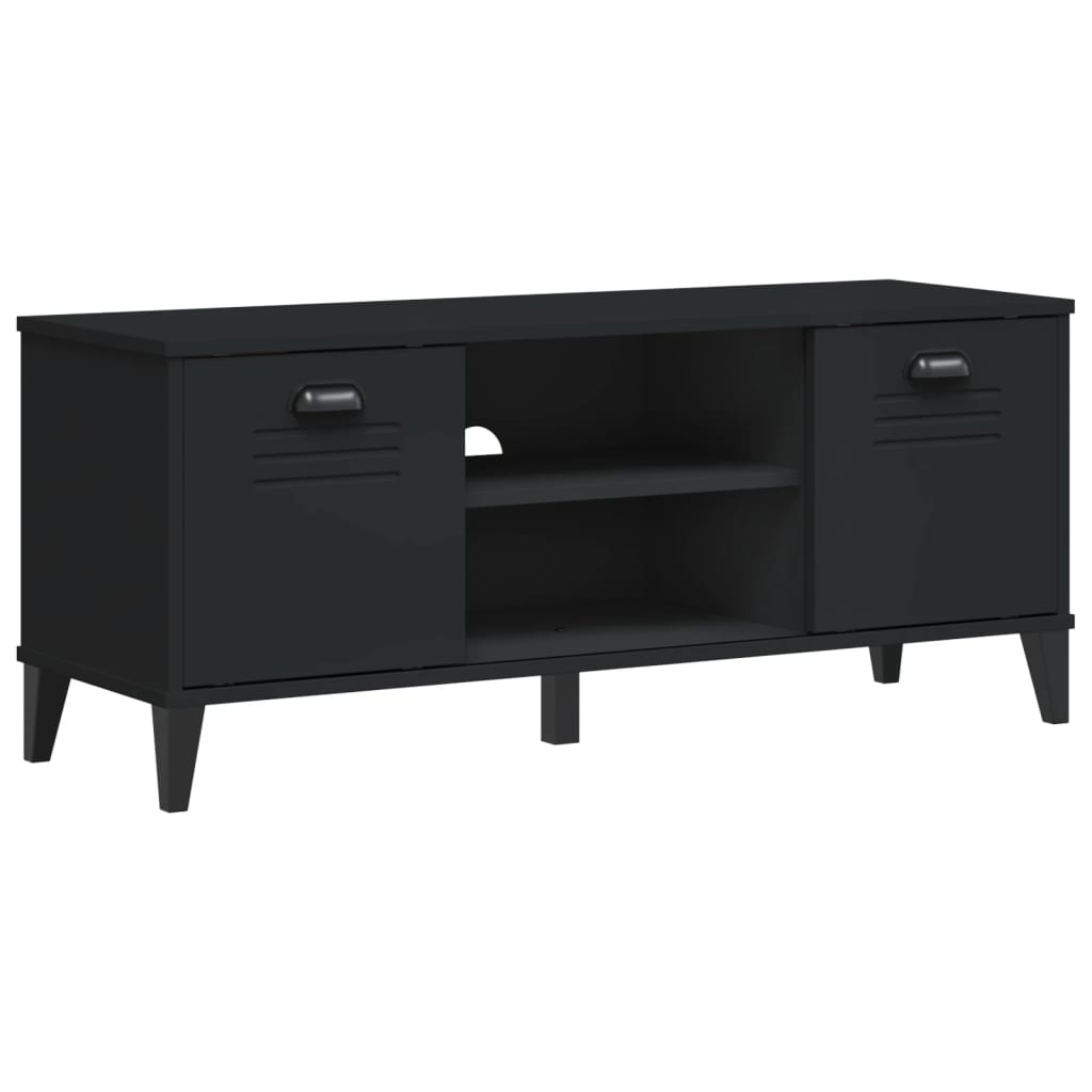 Schoenenbank Viken 106X35X45 Cm Massief Grenenhout Zwart