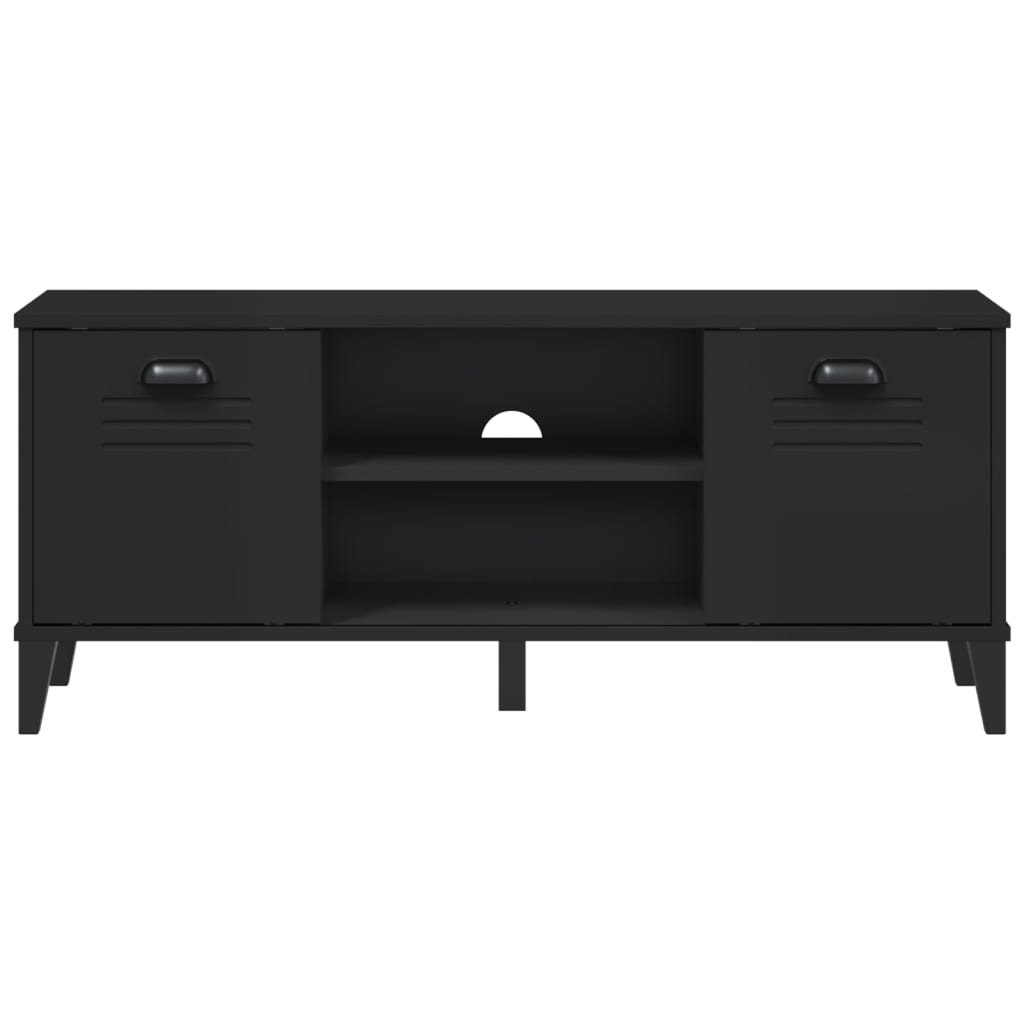 Schoenenbank Viken 106X35X45 Cm Massief Grenenhout Zwart